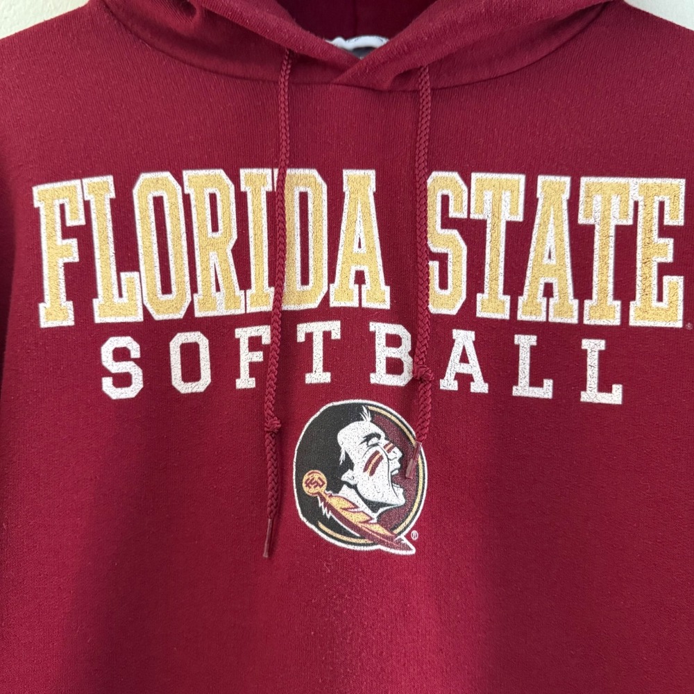 Champion Florida‎ State Seminoles Softball Hoodie Maroon Size Small - Picture 3 of 14